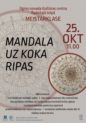 Meistarklase MANDALA UZ KOKA RIPAS