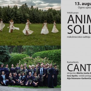 Dziesmots vakars uz Ogres upes ar vokālo grupu ANIMA SOLLA un kamerkori CANTUS