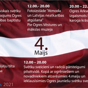 4. maijā svinēsim Latvijas Republikas neatkarības atjaunošanas dienu