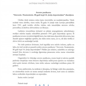 Latvijas Valsts prezidenta pateicība