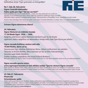 Februārī svinam Ogres dzimšanas dienu