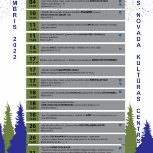 Ogres novada Kultūras centrā decembris pasākumiem bagāts