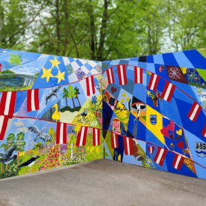 Valsts svētkos Ogrē tapusi glezna Latvijai