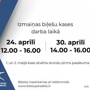 Biļešu kases darba laika izmaiņas aprīļa beigās