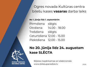 Vasaras darba laiks biļešu kasei no 1. jūnija