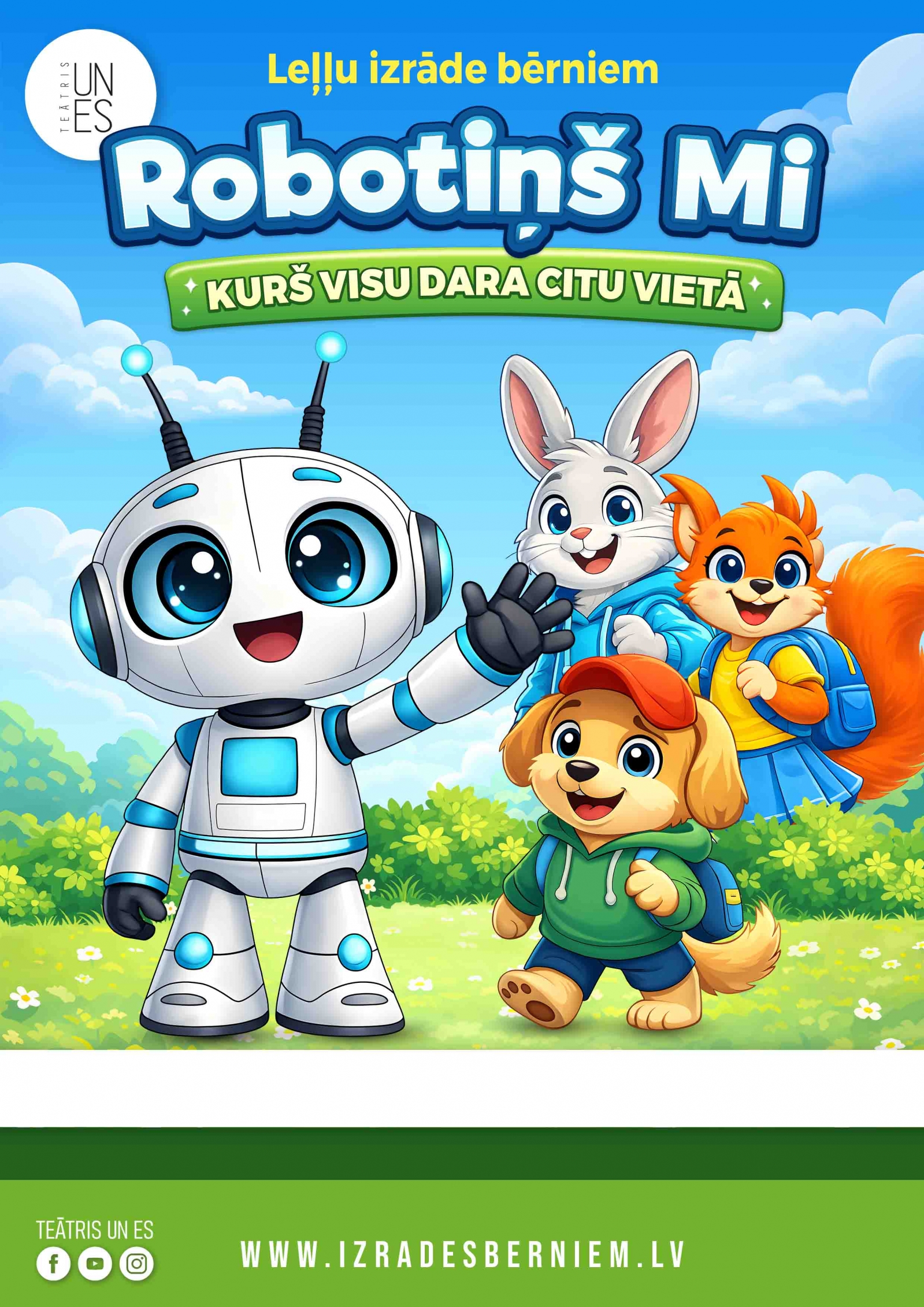 ROBOTIŅŠ MI - KURŠ VISU DARA CITU VIETĀ leļļu izrāde bērniem / TEĀTRIS UN ES afiša