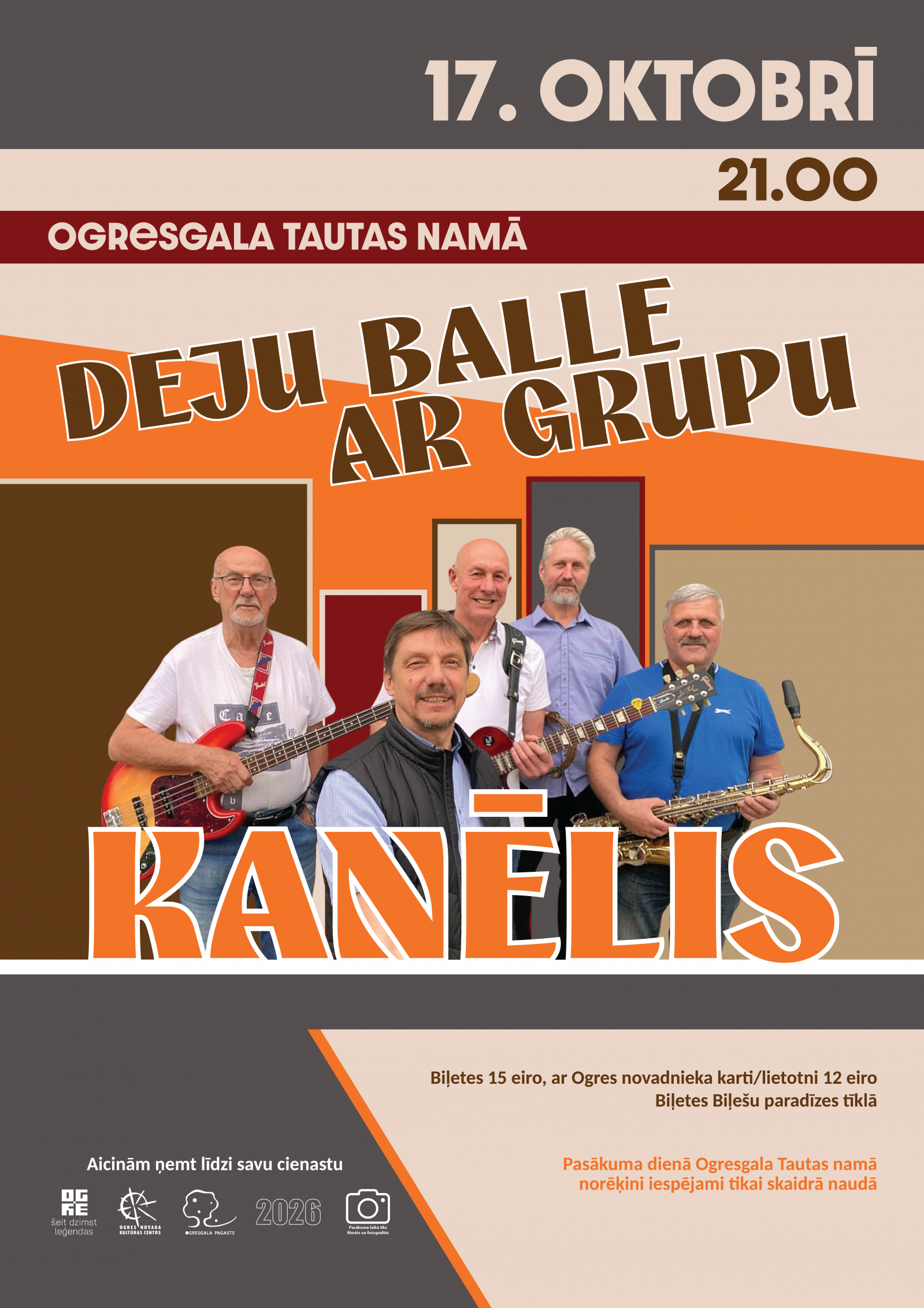 Deju balle ar grupu KANĒLIS afiša