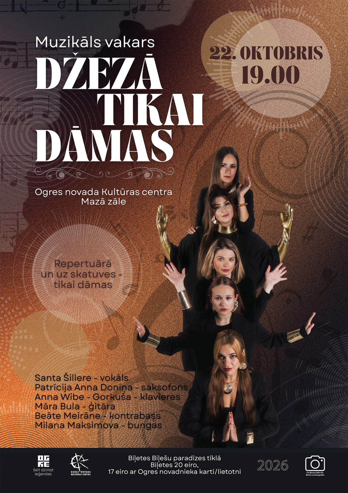 Muzikāls vakars DŽEZĀ TIKAI DĀMAS afiša